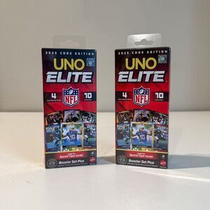 UNO Elite NFL 2025 Core Edition Booster Set Plus – 2 Boxes (Sealed)
